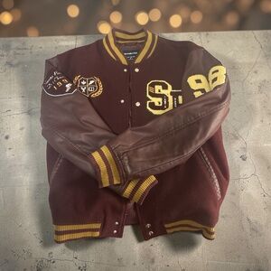 Abercrombie & Fitch Burgundy varsity jacket
